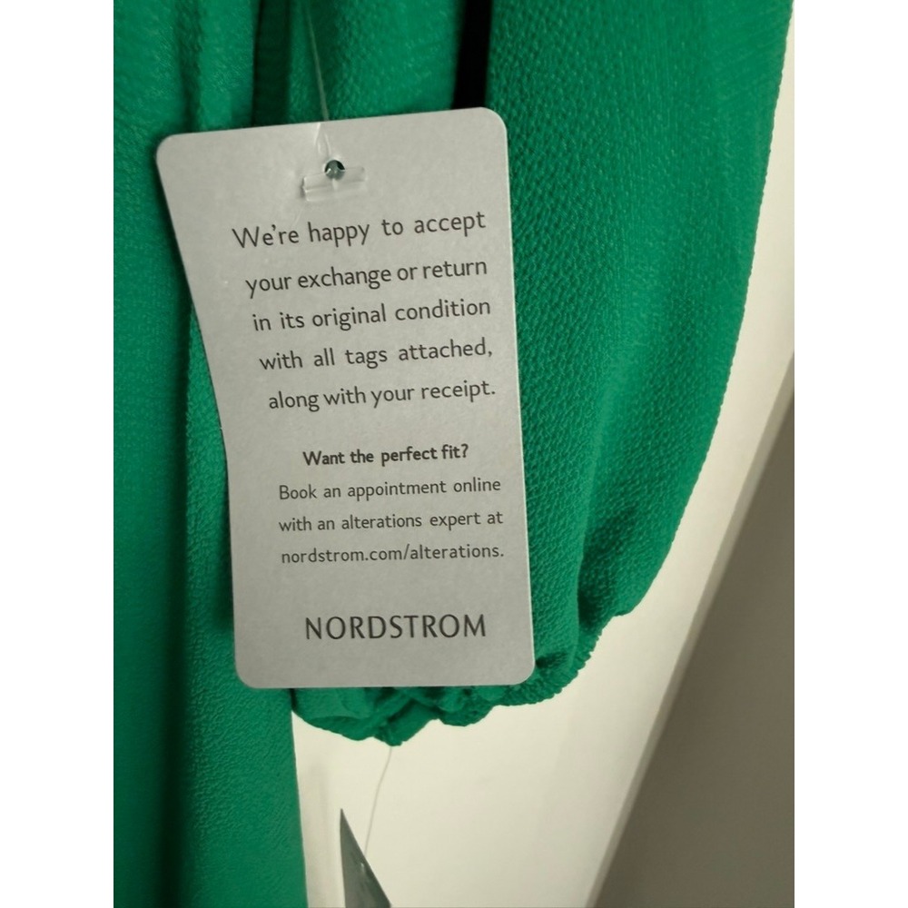 London Times Woman Green Smocked Waist Ruffle Sleeve Dress 1X T7349W NEW - Picture 3 of 10